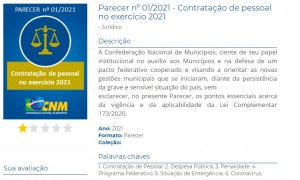 Parecer Jurídico da CNM alerta sobre os efeitos da LC 173/2020 nas contratações de pessoal neste ano