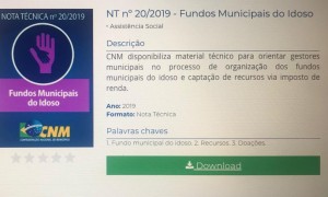 CNM reforça nota técnica sobre Fundos Municipais do Idoso (FMI)