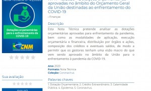 Material da CNM disponibiliza informações sobre instrumentos legais de transferências para o combate à Covid-19