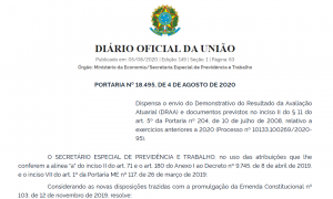 Municípios com RPPS ficam dispensados de enviar Demonstrativos do Resultado de Avaliação Atuarial anterior a 2020