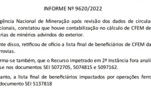 ANM divulga lista final de ferrovias em 2022 e no próximo ano