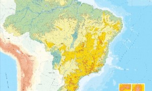 Mapa do Brasil traz aspectos físicos da superfície terrestre