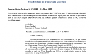 Lei Kandir: STN passa a receber renúncia via ofício e amplia prazo para quinta, dia 14