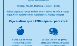 Folder da CNM alerta: dieta saudável ajuda a prevenir o câncer de próstata