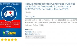 CNM publica Nota Técnica sobre Regulamentação Federal dos Consórcios Públicos de Saúde