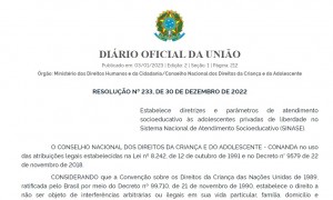 Diretrizes e parâmetros de atendimento socioeducativo a adolescentes privadas de liberdade são publicadas
